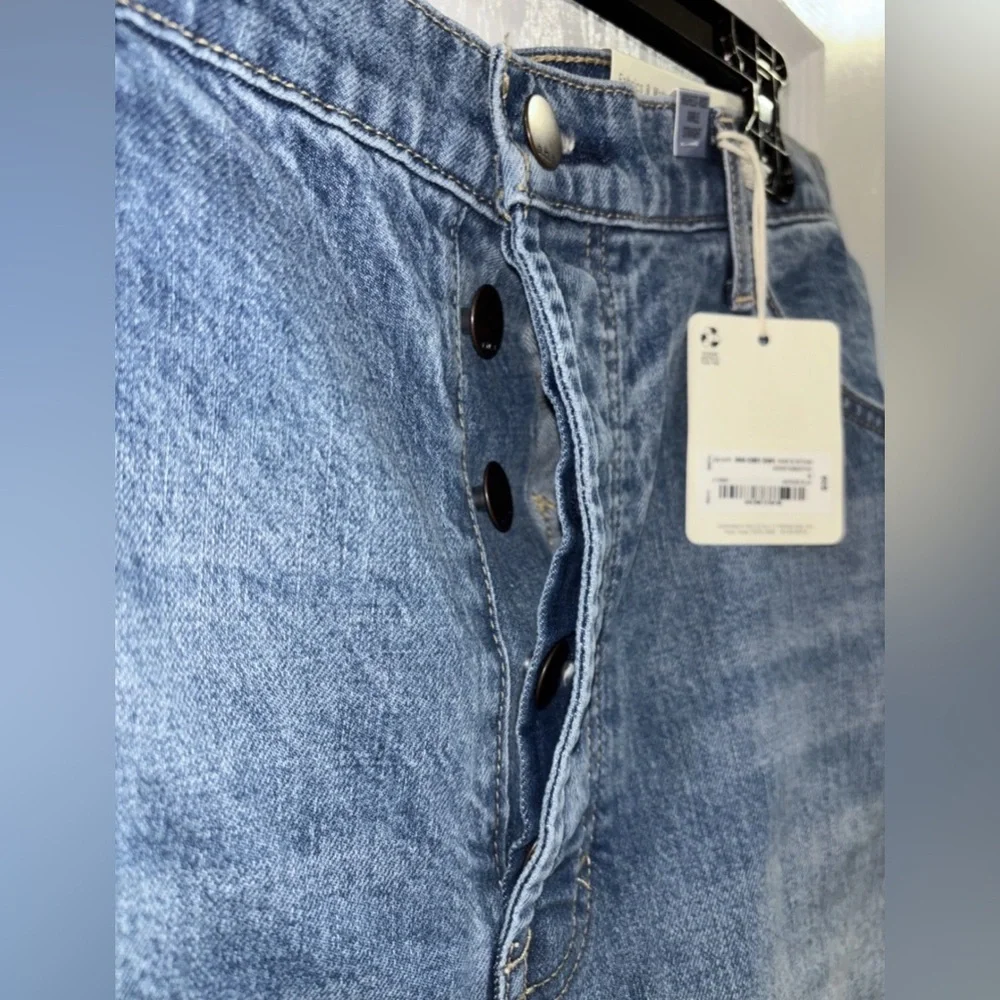 NWT a.n.a. Jeans Womens 16 Blue Highest Rise Ankle Straight Leg Denim Button Fly